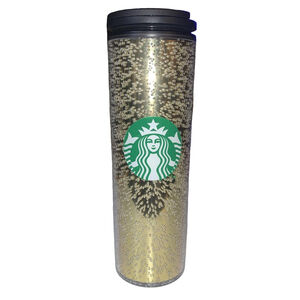 Starbucks Tumbler 16 fl oz Gold bubbles